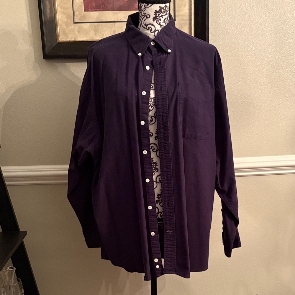 Dark Blue Button-Up Shirt